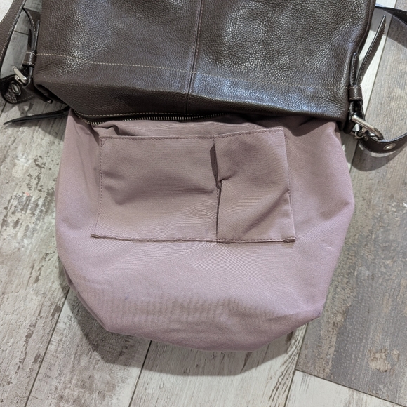 COACH F15064 Brown Duffle Bucket Pebbled Leather Shoulder Bag Purse - Picture 9 of 16